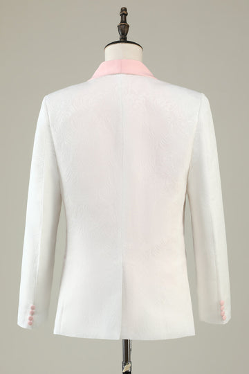 Rosa Claro Lapela Shawl 3 Peças Fato de Baile